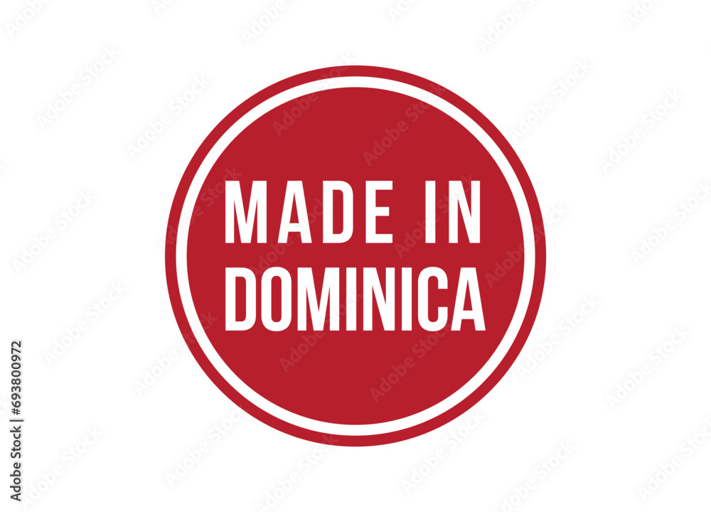 Made in Dominica red vector banner illustration isolated on white background Made in Dominica red vector banner illustration isolated on white background