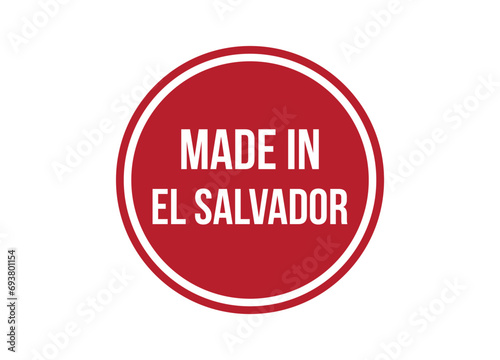 Made in El Salvador red vector banner illustration isolated on white background