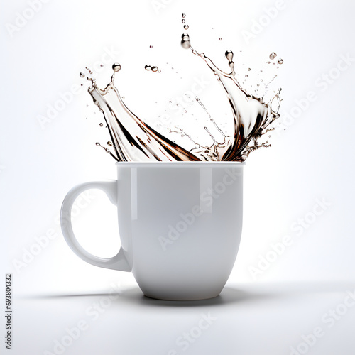 cup of coffee with splash generated by AI