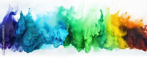 Abstract paint explosion. Vibrant symphony of colors and textures capturing dynamic motion of splashing powder watercolor and ink in creative burst of artistic energy