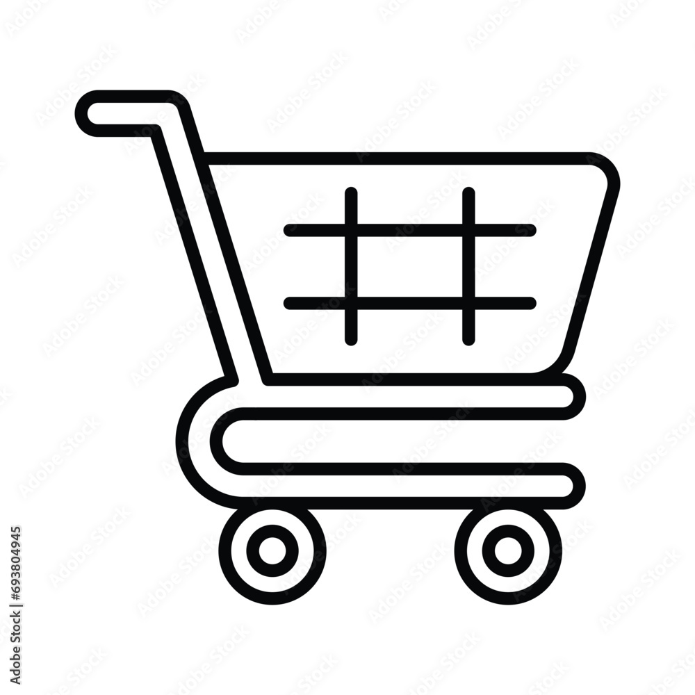 Shopping cart icon in trendy style, editable vector