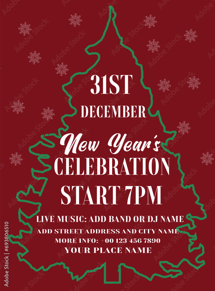 New year celebration poster flyer or social media post design New year celebration poster flyer or social media post design