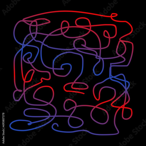 Abstract monoline scribble artwork. Can be used for illustrations, fashion patterns, clothing motifs, wallpaper and other design elements.