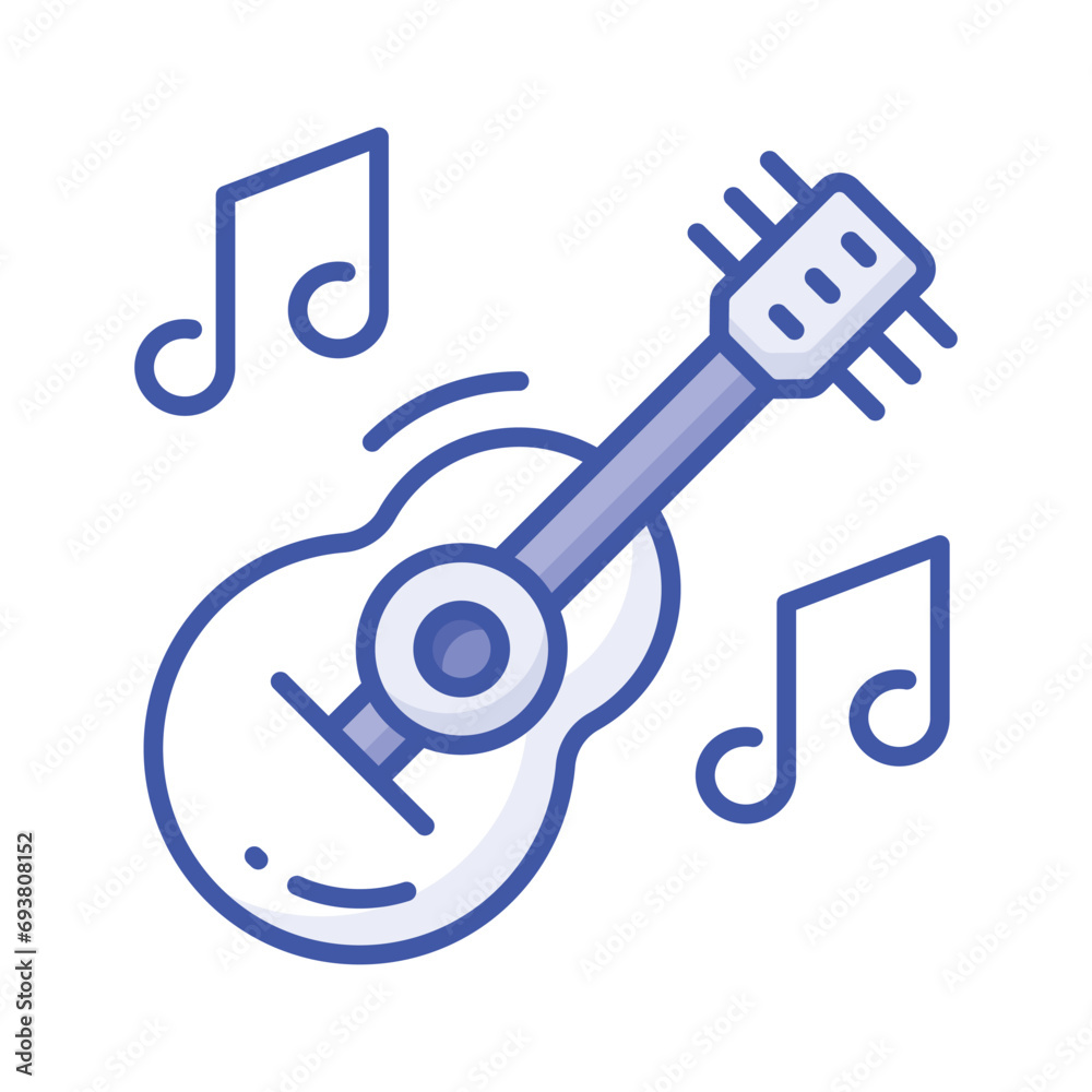A string musical instrument vector design, premium icon of guitar in modern style A string musical instrument vector design, premium icon of guitar in modern style