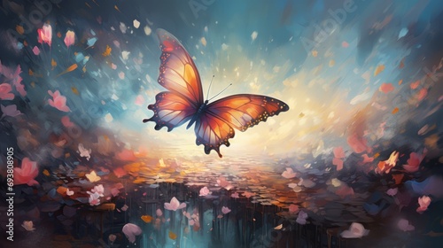 surreal flutter: dreamy painterly butterfly art photo