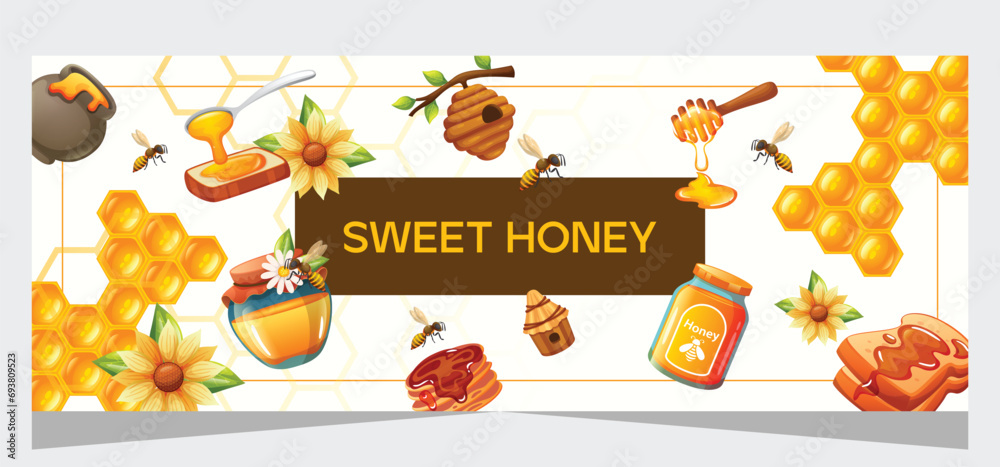 Banner template honey for promotion