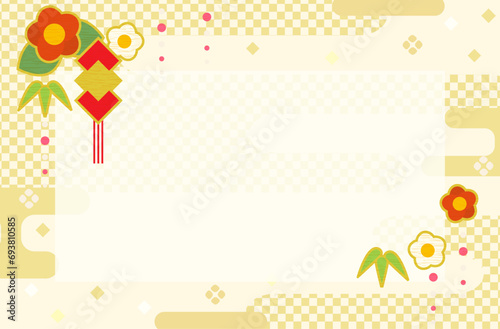 お正月イメージのフレーム背景