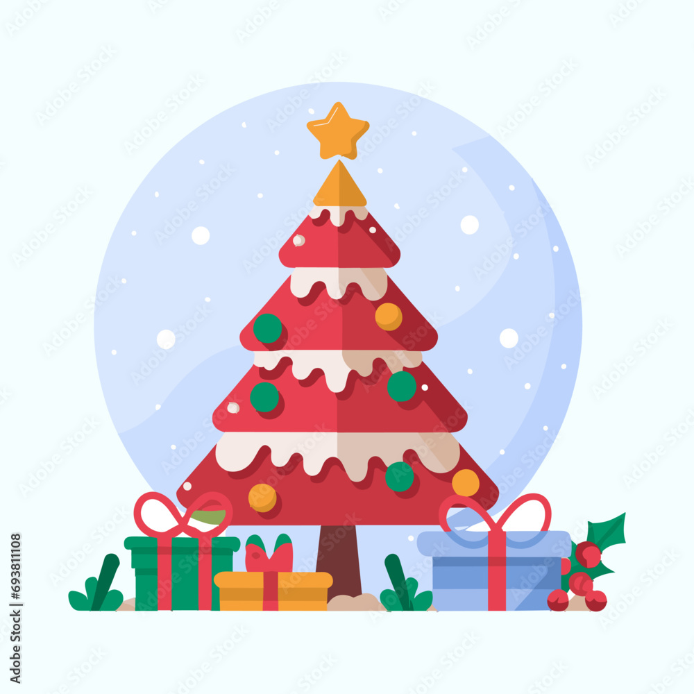 Christmas tree hand drawn illustrations. Vector Christmas tree hand drawn illustrations. Vector