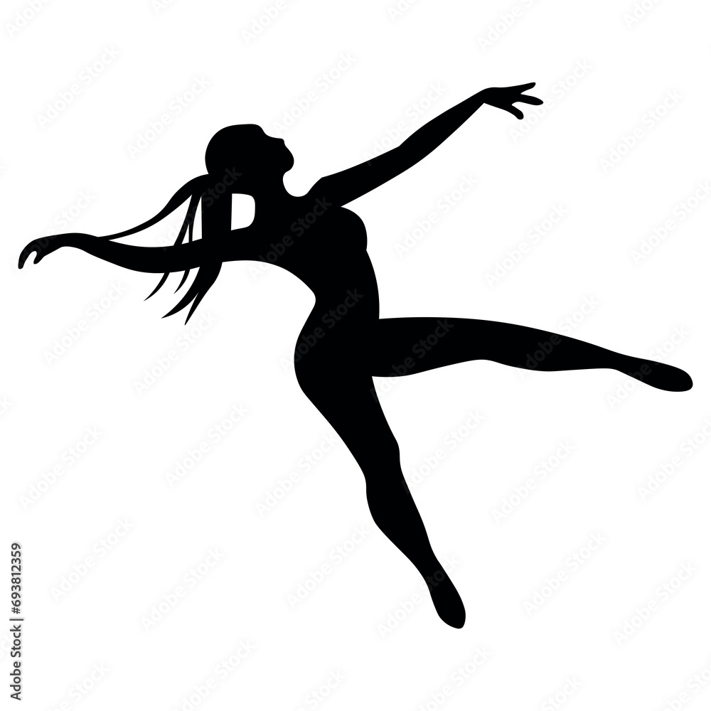 Female dancer black icon on white background Female dancer black icon on white background