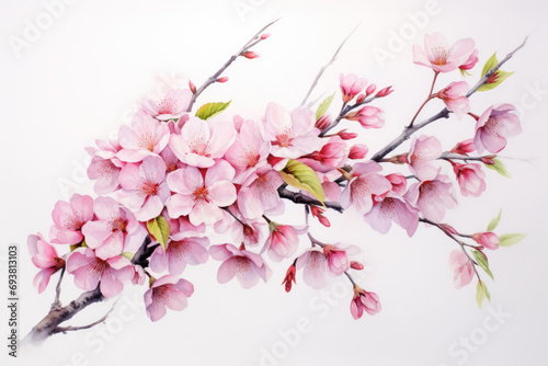 Watercolor spring seasonal cherry blossom flower and sakura flower  Ai generated © Tanu