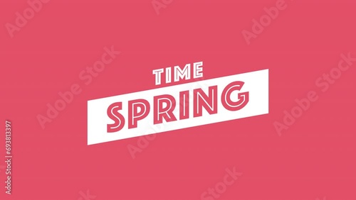 Time Spring text in white letters on a red background. Simple, clean design suitable for logos, websites, or social media profiles. Font and purpose not specified photo