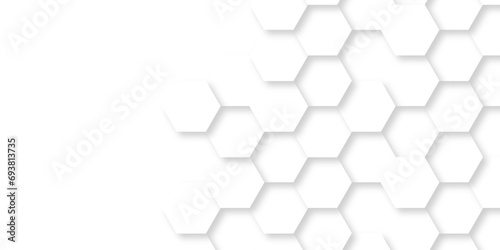 Modern hexagons White Hexagonal Background. Luxury honeycomb grid White Pattern. Vector Illustration. 3D Futuristic abstract honeycomb mosaic white background. geometric mesh cell texture.