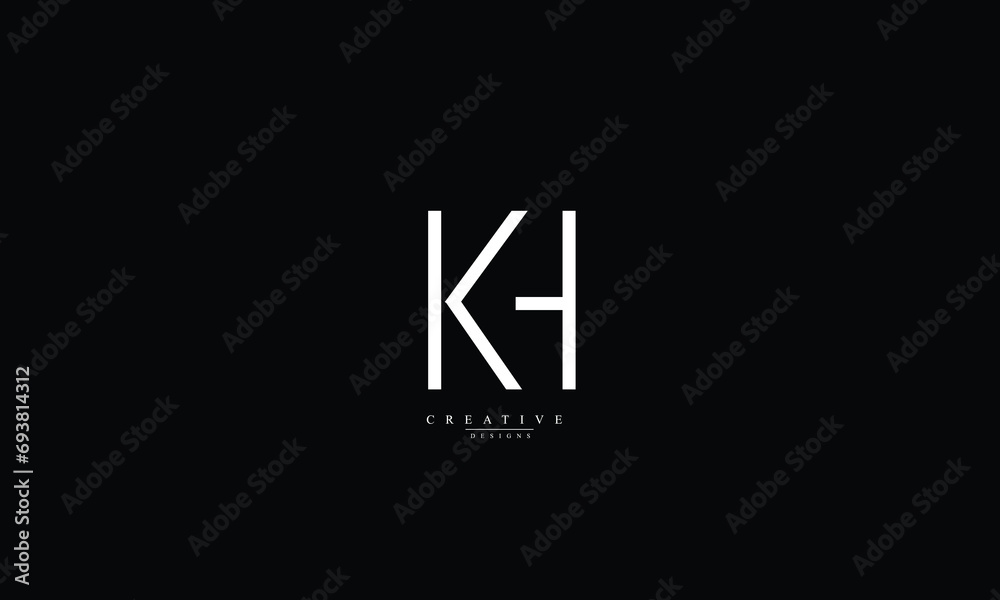 Alphabet letters Initials Monogram logo KH HK K H Alphabet letters Initials Monogram logo KH HK K H