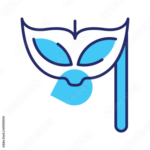 An editable icon of carnival mask in trendy style, A beautiful party prop masquerade