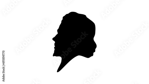 Photos Eugene Delacroix, black isolated silhouette