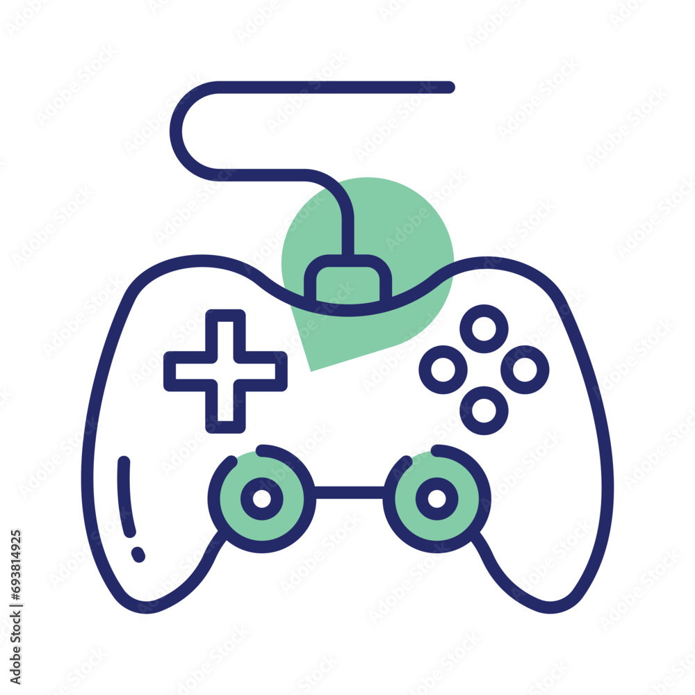 Game console or game controller, computer gaming, gamepad vector, icon of joystick gamepad Game console or game controller, computer gaming, gamepad vector, icon of joystick gamepad