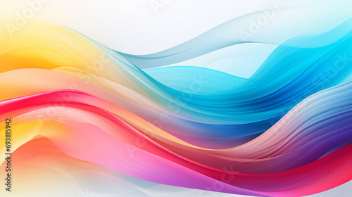 A mesmerizing horizontal abstract wave background characterized by a burst of colorful and dynamic waves
