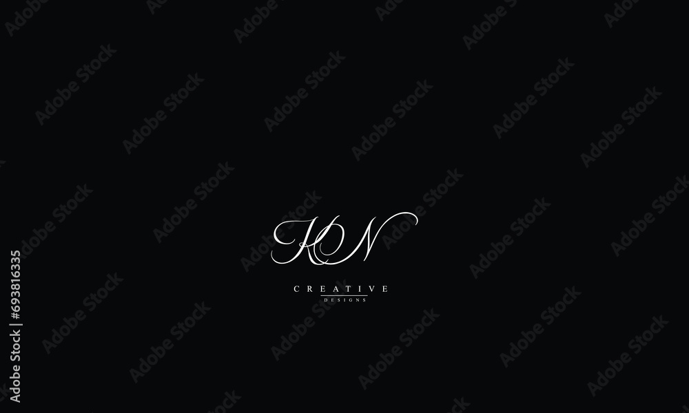 Alphabet letters Initials Monogram logo KN NK K N