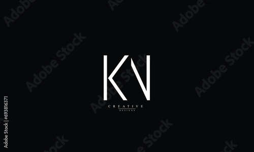 Alphabet letters Initials Monogram logo KN NK K N