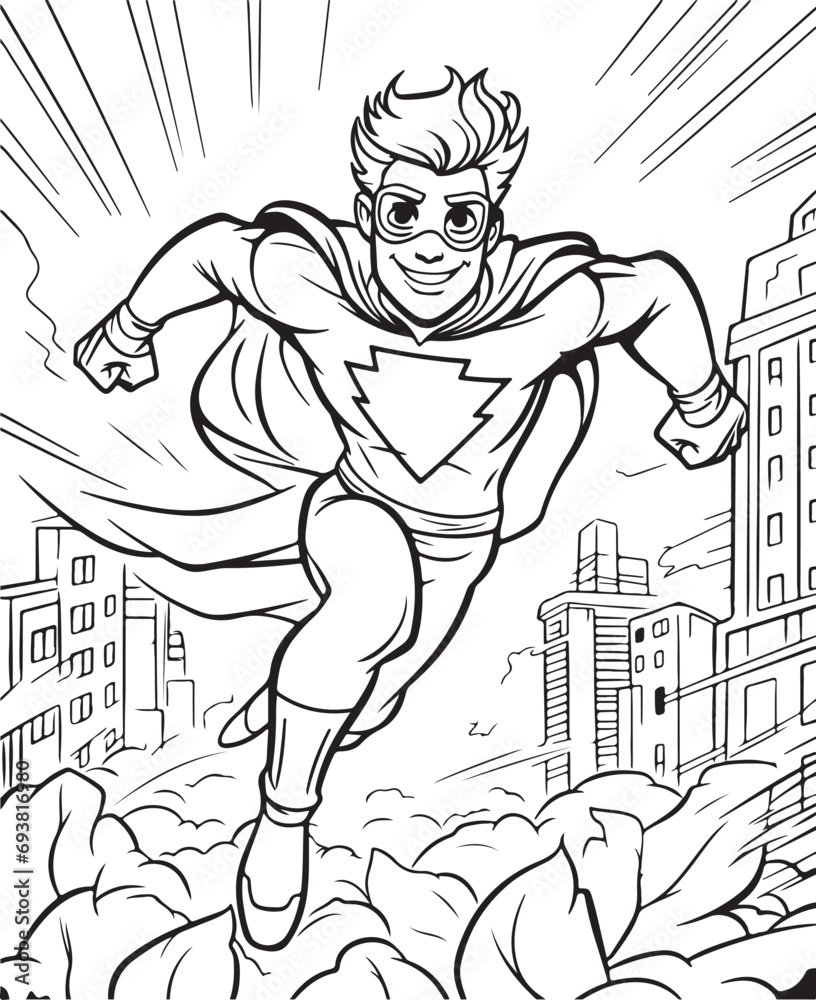 cute batman coloring page illustration for kids Stock Vector | Adobe Stock
