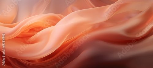 Smooth peach silk. Fabric textile background. Texture Close-up