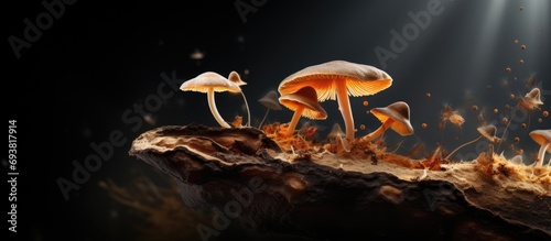 Fungal parasite and insect host photo