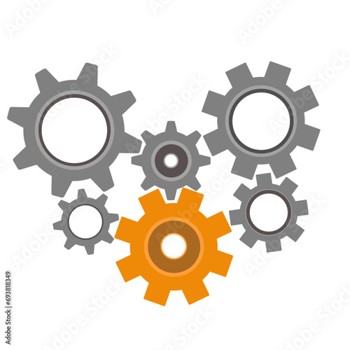 Simple gear wheel icon. Vector image