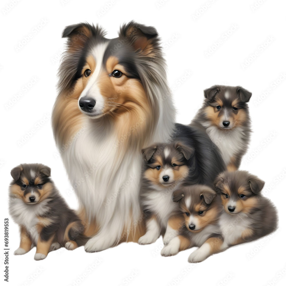 Color pencil sketch of a Shetland Sheepdog. Color pencil sketch of a Shetland Sheepdog.