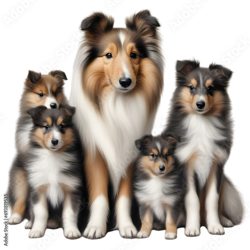 Color pencil sketch of a Shetland Sheepdog. 