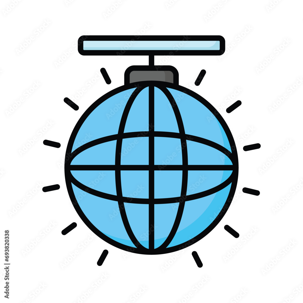 Amazing icon of disco ball, trendy vector of disco light