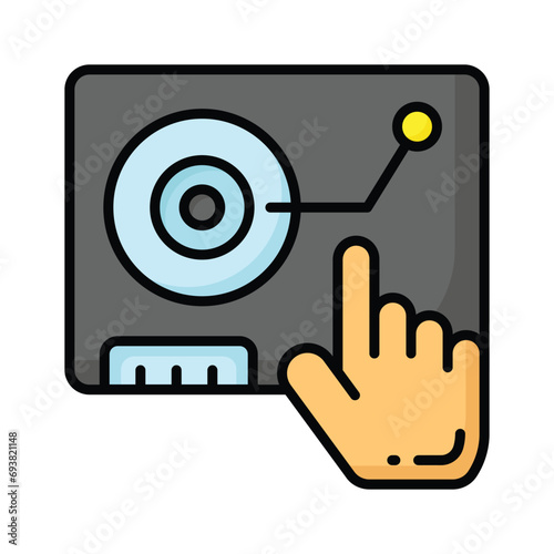 Vinyl record vector design, icon of music disc in modern style photo