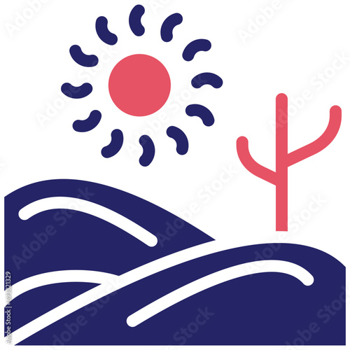 Desert Day Landscape Icon