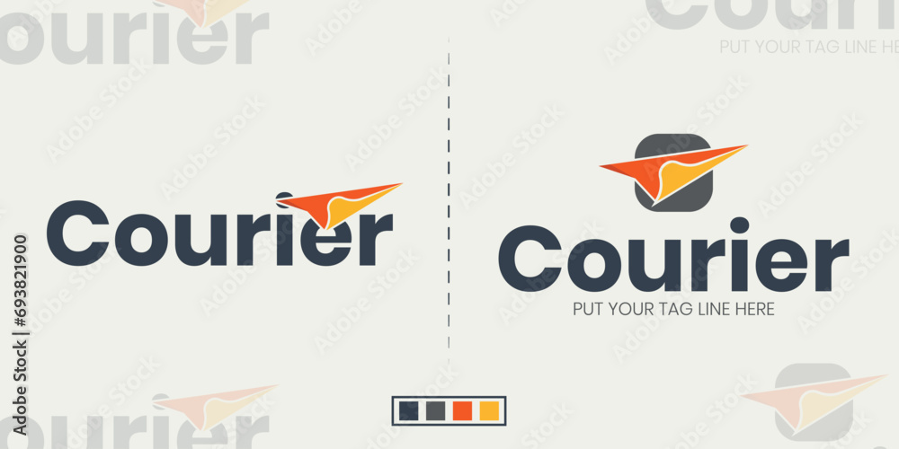 Fototapeta premium Courier Loge Design And Vector Graphic. 