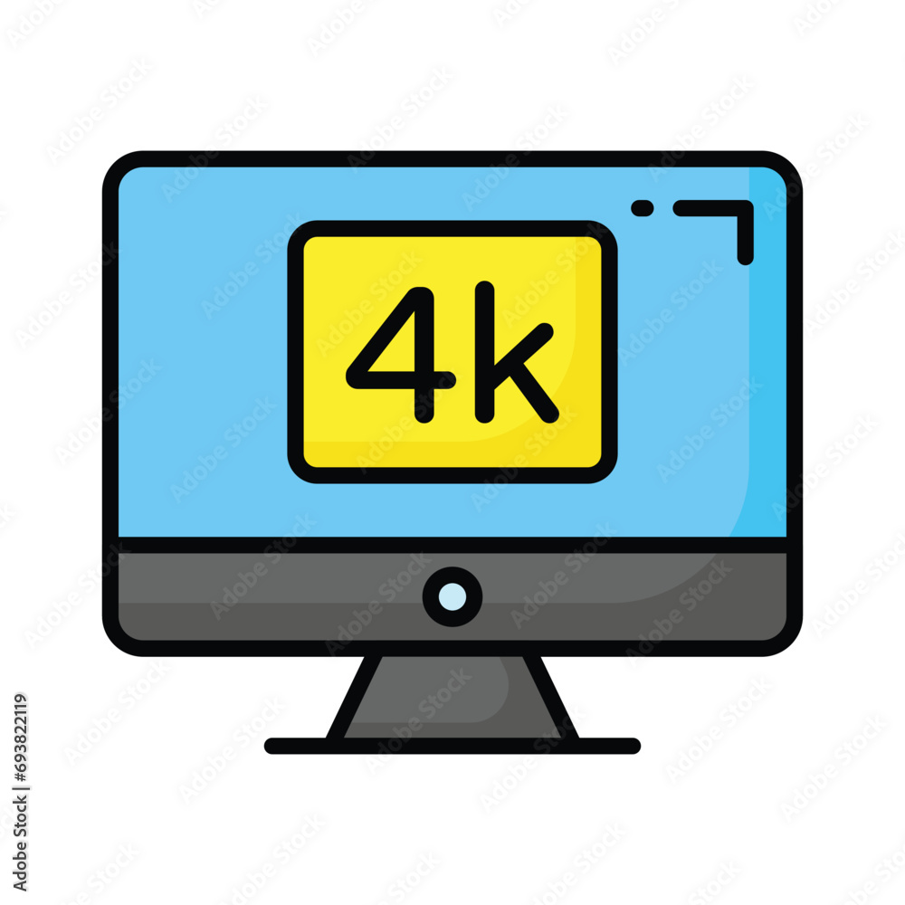 Led tv screen, icon of 4k Technology in trendy style Led tv screen, icon of 4k Technology in trendy style