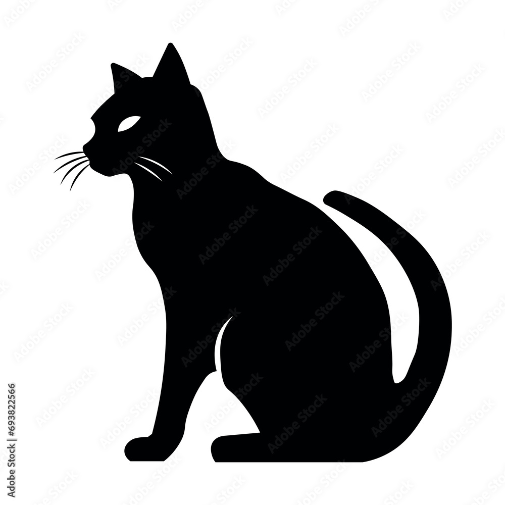 Cat black icon on white background Cat black icon on white background
