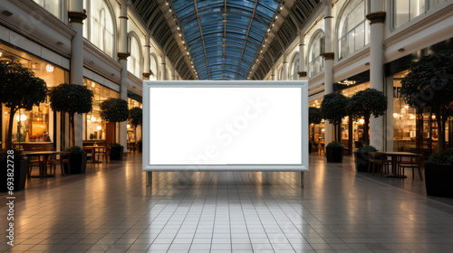 Shopping mall with high big advertisement board space