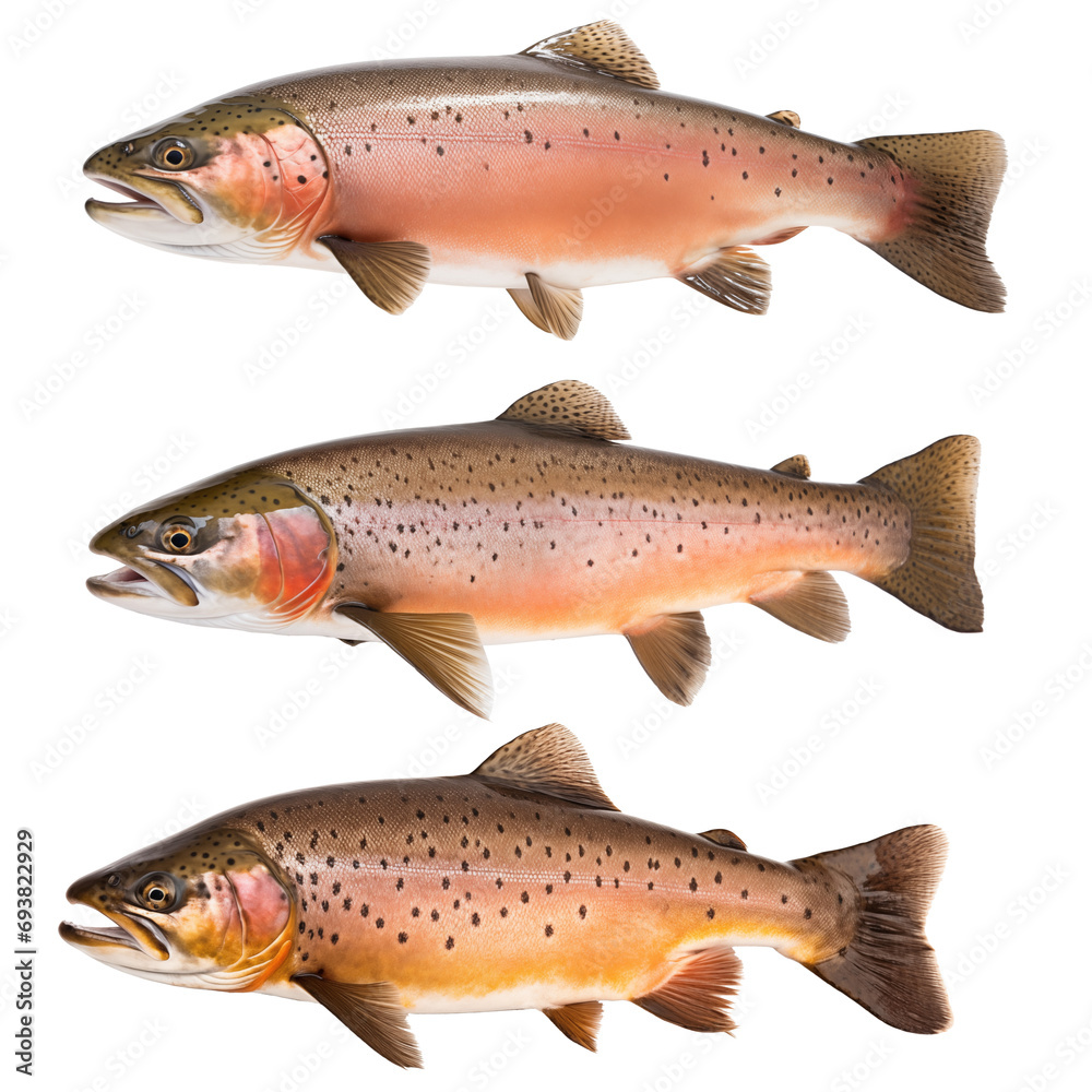 Three different images of trouts Three different images of trouts