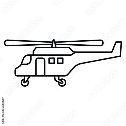 Military helicopter icon vector on trendy design