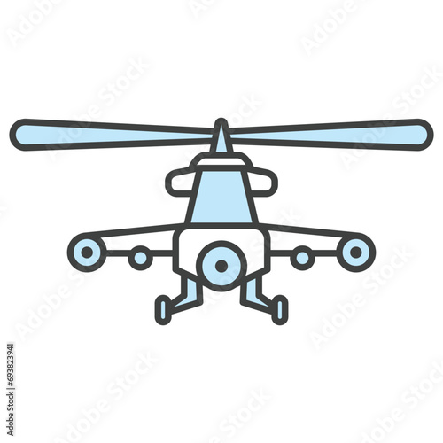 Military helicopter icon vector on trendy design