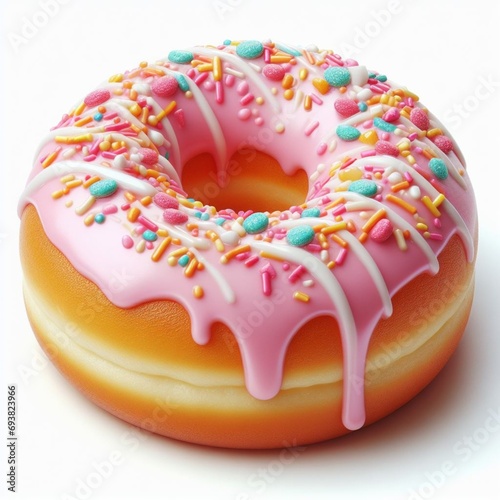 A Variety of Glazed Treats Stacked Against a White Background