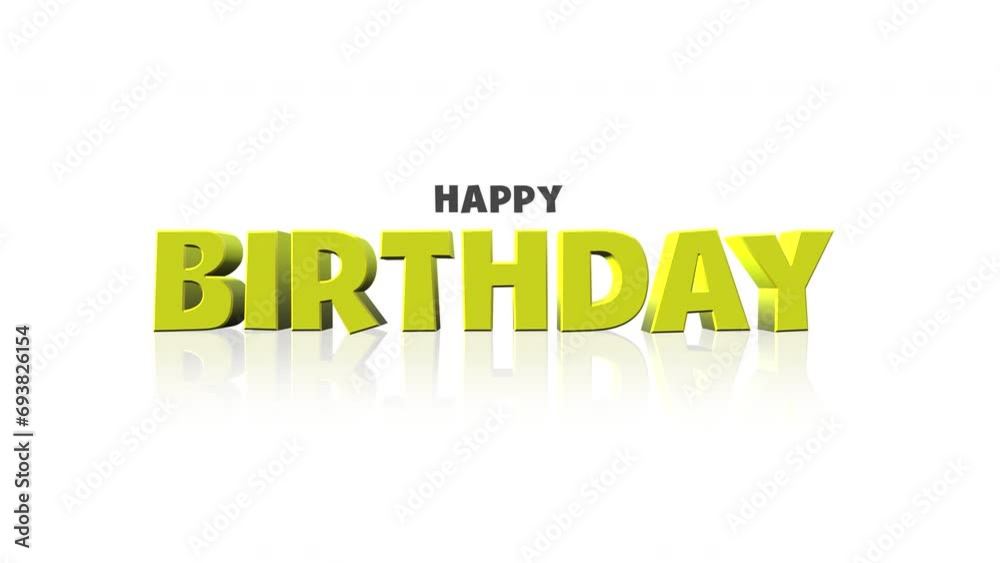 A simple and easy-to-read birthday card with yellow Happy Birthday letters on a white background. The design is straightforward and clear A simple and easy-to-read birthday card with yellow Happy Birthday letters on a white background. The design is straightforward and clear