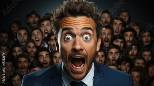 Sale discount black friday person concept with shocked face