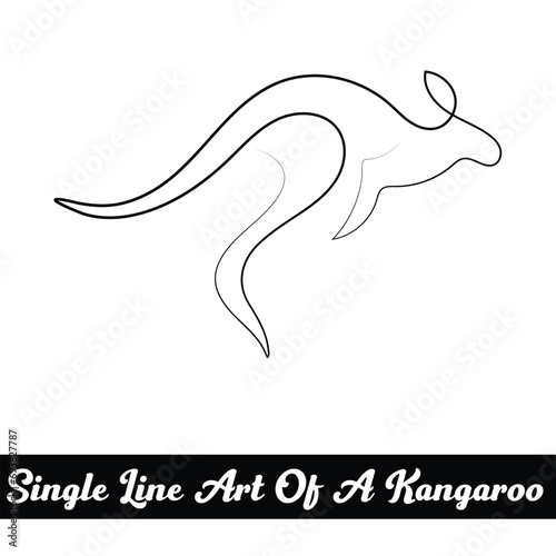 single Line Art kangaroo vector
