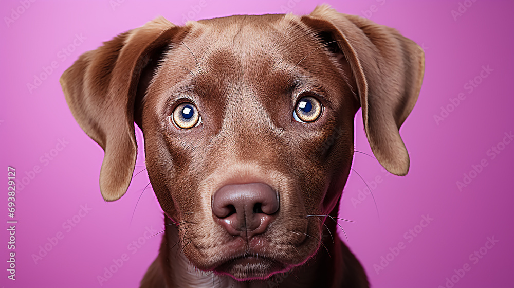 A happy dog on a color background A happy dog on a color background