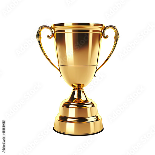 Trophy cup isolated on a transparent background.