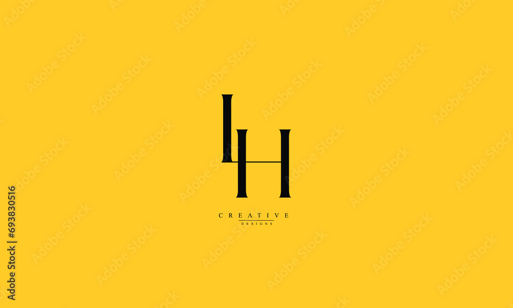 Obraz premium Alphabet letters Initials Monogram logo LH HL L H