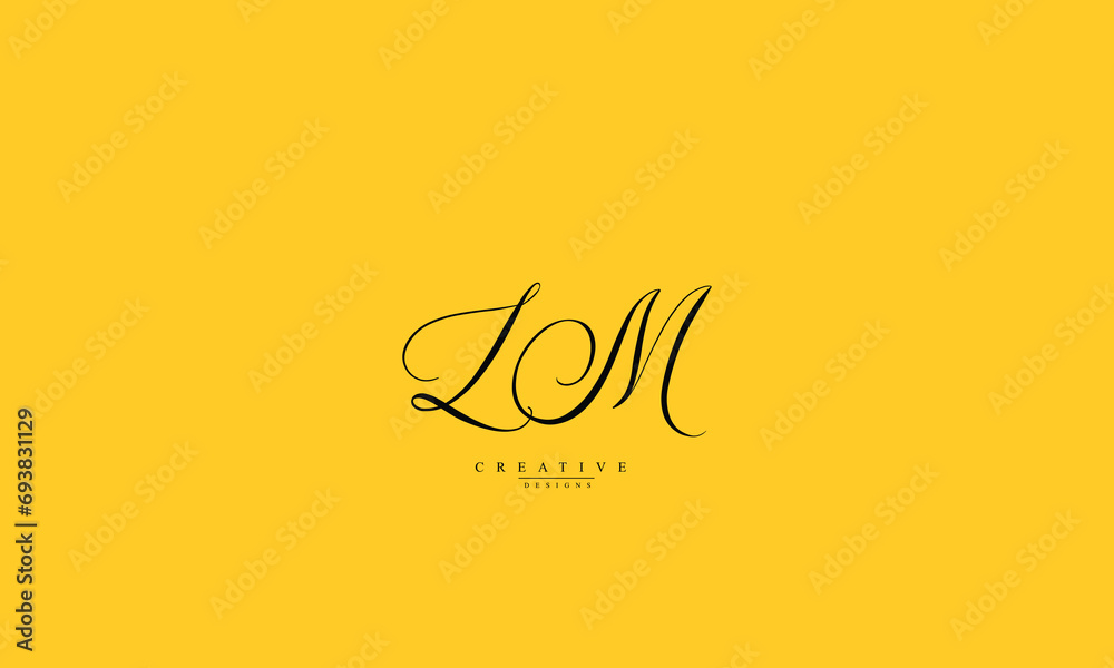 Fototapeta premium Alphabet letters Initials Monogram logo LM ML L M