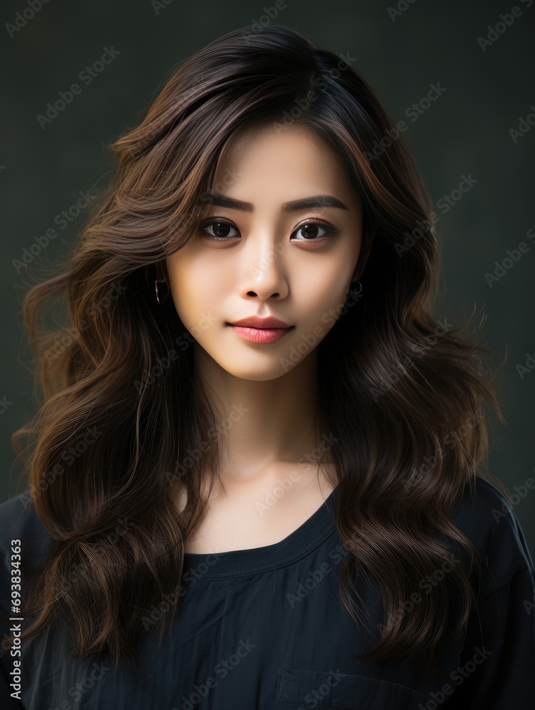 Portrait Photography of Young asian beauty woman with koreans makeup