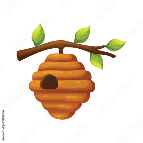 Illustration of beehive. Vector design