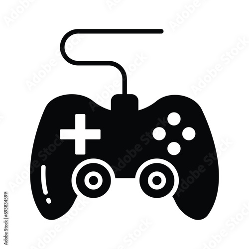 Game console or game controller, computer gaming, gamepad vector, icon of joystick gamepad